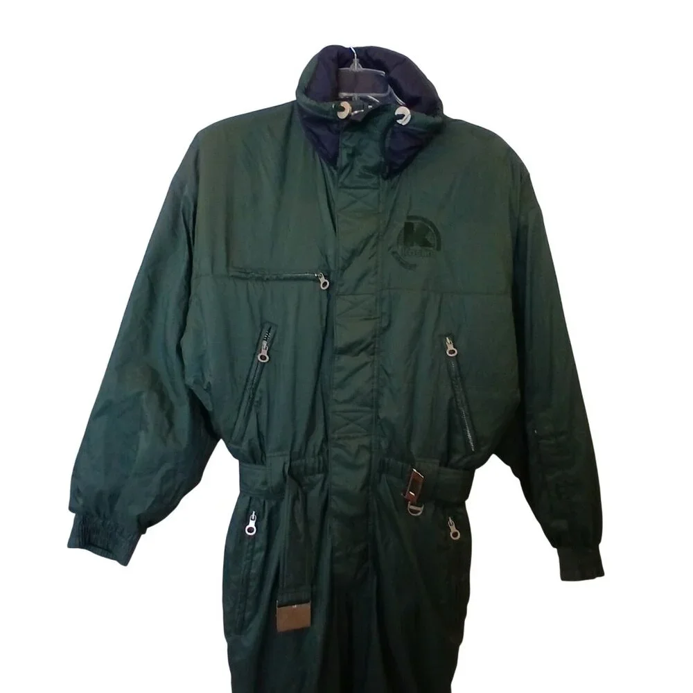 Kaelin Green Entrant GII FullBody Ski Suit Mens Medium Insulated  VTG 80s NOS